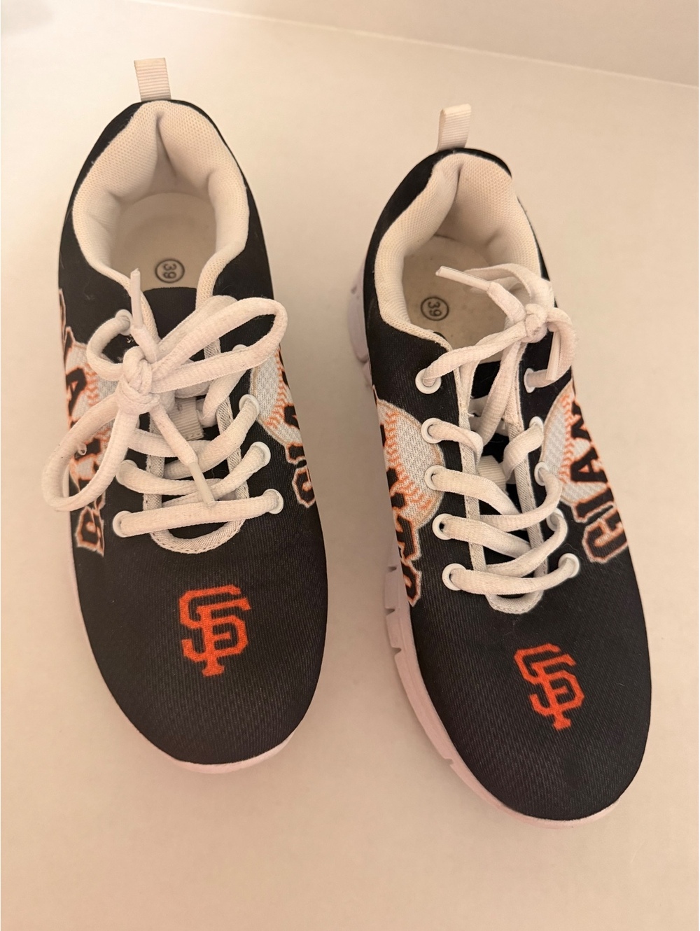 San Francisco Giants SF Black Orange Sneakers Shoes Size 39/8-8.5